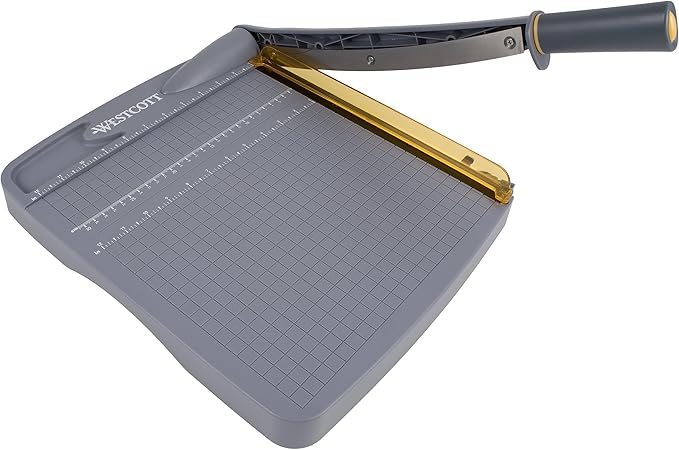 Westcott Titanium Bonded Plastic Guillotine Paper Trimmer, 12"