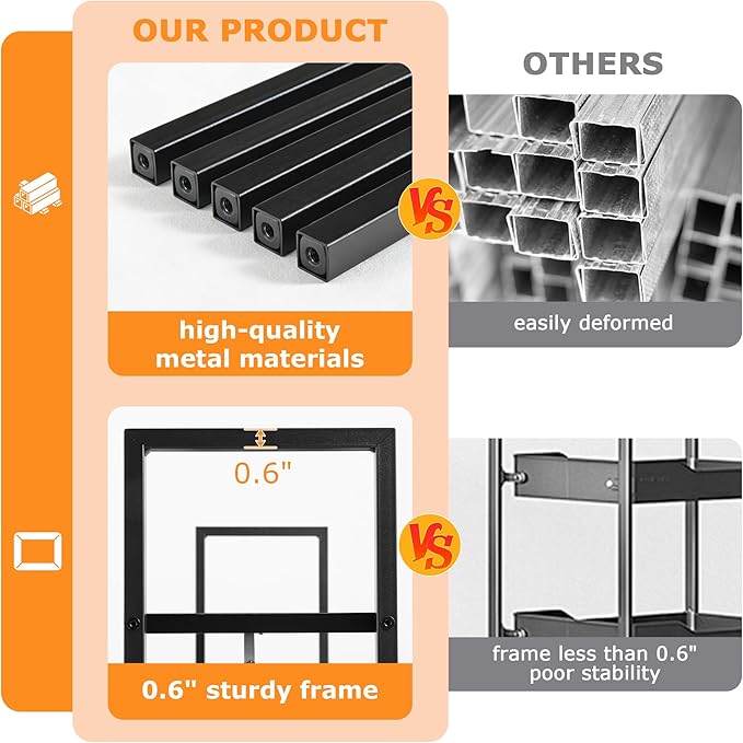 WelFurGeer LED Desk Shelf Organizer with RGB Light Strip, 2-Tier Desktop Shelf for Computer Monitor, Sturdy Metal Frame & Wood Shelves - Desk Hutch Bookshelf for Home Office, Dorm, Gaming (Black)