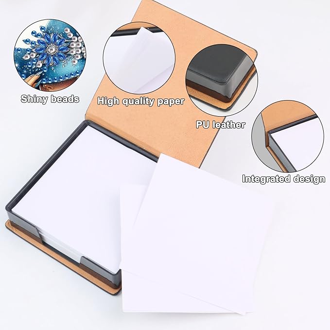 2 pcs Woman Diamond Painting Kit Note Box,Hat Memo Paper Storage Box Diamond Art,Sticky Note Holder Diamond Art,Diamond Painting Memo Pad For Office Desk. (Woman)