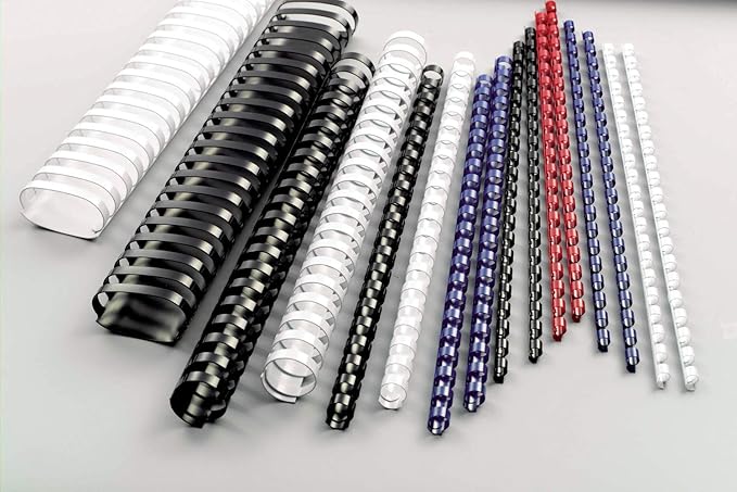 GBC CombBind Binding Combs, 8 mm, 45 Sheet Capacity, A4, 21 Ring, Black, Pack of 100, 4028174