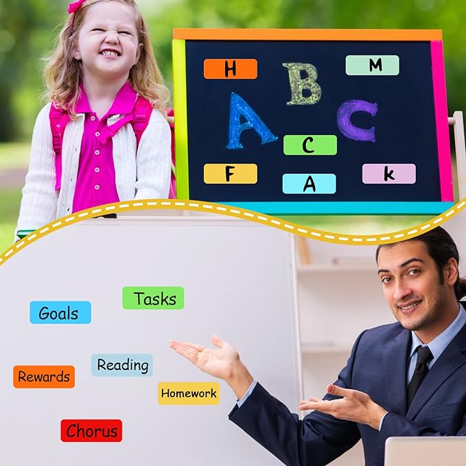 Ctosree 240 Pcs Dry Erase Magnetic Labels 3.2'' x 1.2" Reusable Magnetic Name Tags Blank Name Magnets Colorful Tag Stickers Strips for Whiteboard Locker School Office(Bright Color)