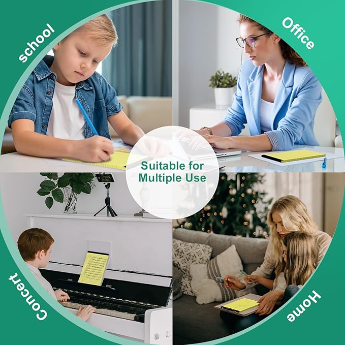 10 Pack Yellow Legal Pads 5x8 Small Note Pads, Writing Pads for Work, College Ruled Perforated Memo Pad, Desk Notepad with Study Backboard, 30 Sheets Per Pad, 5x8 Legal Pad for Office/School/Home