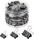 100pcs Binder Clips Assorted Sizes, Black Paper Clamps, Medium, Small, Mini 3 Sizes with Box for Office, School and Home