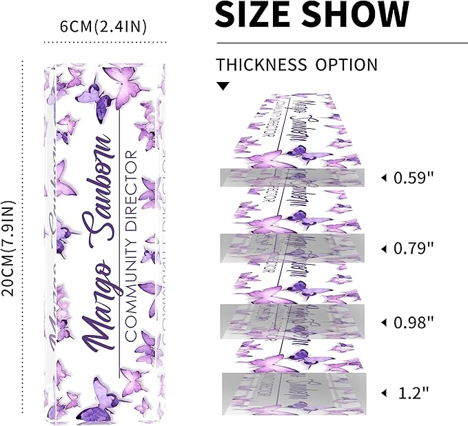 Custom Desk Name Plate Personalized, Acrylic Name Plates for Desk, Office Decor Personalized Gifts for Teacher Coworkers Boss Nurse (American Flag 3)