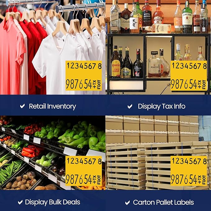 Perco Yellow Pricing Labels for Monarch 1136 Price Gun – 3 Sleeves, 24 Rolls Value Pack - 42,000 Price Marking Labels – with Ink Rolls Included