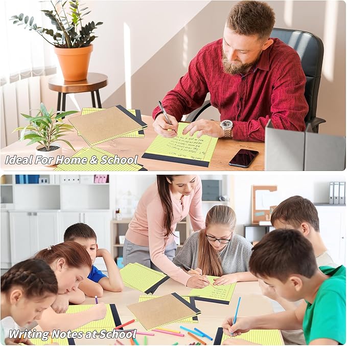 Oleitodh Legal Pads Bulk, Rainbow Notepad, Note Pads College Ruled Perforated Memo Pad for Work Study Daily Note Taking List, Lined Writing Pads (Yellow)