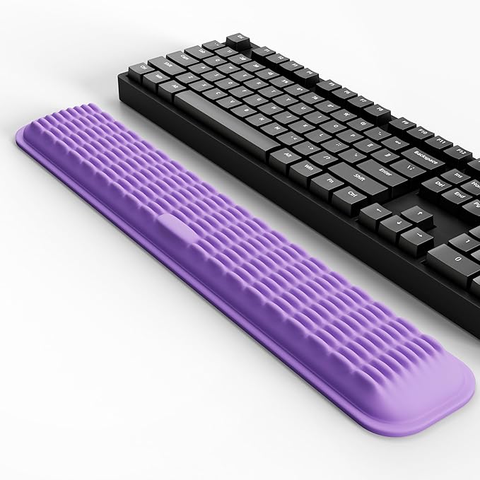 MEKASS Keyboard Wrist Rest, Soft Memory Foam Wrist Support for Keyboard, Keyboard Hand Rest Pad for Wrist Pain Relief, Keyboard Wrist Guard for Long Hours of Work, Gaming, Studying（Purple）