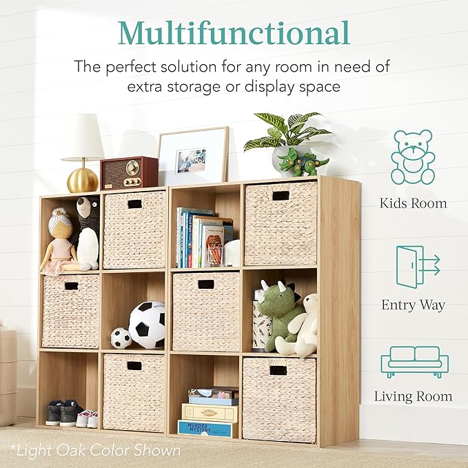 Best Choice Products 6-Cube Storage Organizer, 13.5in Shelf Opening, Bookcase, Display Shelf, Customizable w/ 3 Removable Back Panels – Black