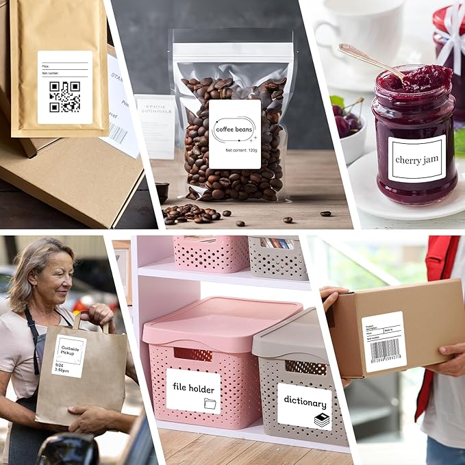 NineLeaf 4 Roll 4''x3'' Direct Thermal Shipping Address Labels with 500 Labels/Roll Compatible for Zebra 2844 ZP-450 ZP-500 ZP-505 Eltron Rollo Thermal Label Printers