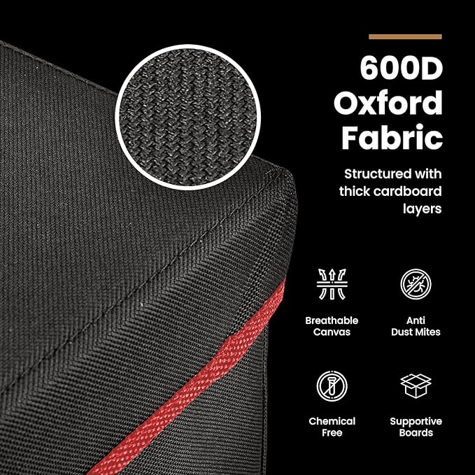 Holiday Cheer Premium Christmas Ornament Storage with 4 Tray – Christmas Storage Container with Dividers Perfect for Holiday Decorations– Fits 64 Holiday Ornaments – Tear-Proof Fabric