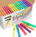 Blynkie Highlighters Bulk 120 Pack of 6 Bright Colors Tank Style Chisel Tip Highlighters Set for Adult Coloring Highlighting for Office Supplies and Shop Short Style.