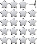 Big Star Push Pins - Silver Star Pins - for Cork Board, Maps, or Lapel Pin Use - Designed in USA - Set of 20