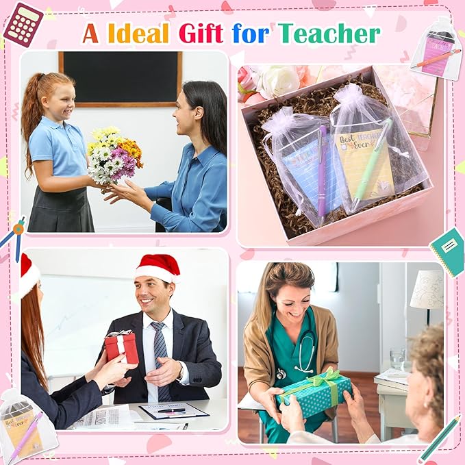 36 Sets Teacher Appreciation Gifts Bulk Coffee Cup Sticky Notes with Inspirational Pens, Funny Notepads Motivational Ballpoint Pen Thank You Gifts for Teacher Coworker Employee Nurse Office Supplies