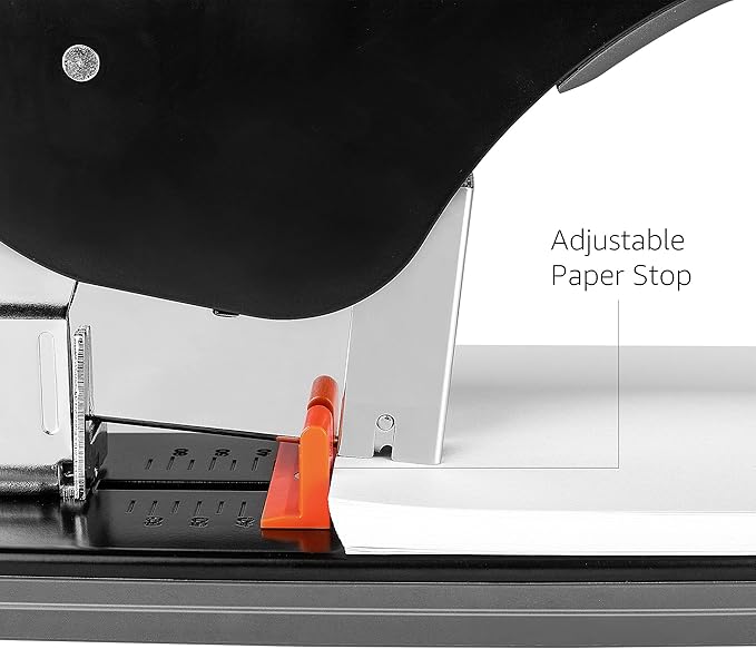 Amazon Basics Effortless Heavy Duty Stapler, 210 Sheets High Capacity, Large Office Stapler with 1000 Staples, Black