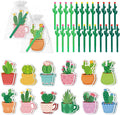 24 Sets Cactus Sticky Notes and Cactus Shaped Ballpoint Pens, Cute Self-Stick Notepads Plant Memo Pads for Office Supplies Party Favors, Christmas Gifts for Coworkers Teachers