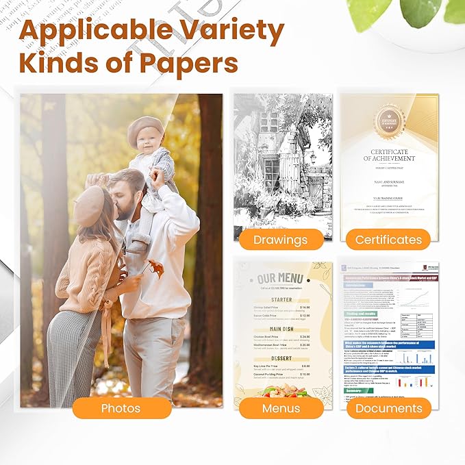 VUSIGN Laminator Machine, 9 Inch Laminators with 40 Laminating Sheets, 2 Roller System Thermal Laminator with Paper Trimmer & Corner Rounder, Laminator Kit for Home Office School and Class, White