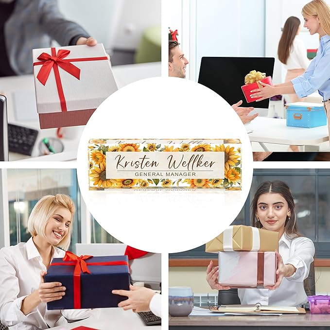 Name Plate for Desk, Custom Office Desk Decor The Office Gifts for Women Men, Employee Appreciation Gifts for Boss, Manager, Teacher, Nurse