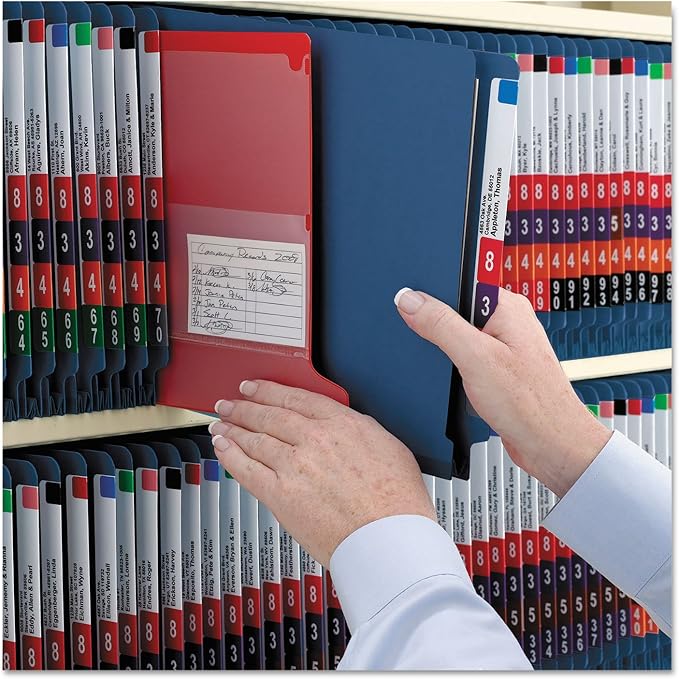 Smead End Tab Classification Folder, Letter, Straight, 2 Dividers, Dark Blue, 10 per Box (26784)
