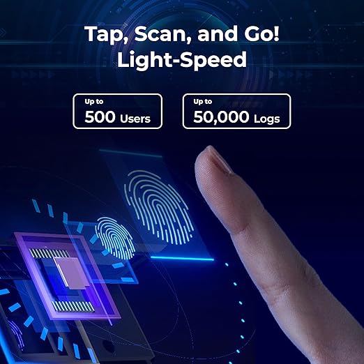 ANVIZ Time Clocks for Employees Small Business - CX2 Fingerprint Biometric Clock in and Out Machine - Forever Free Cloud Software, Black