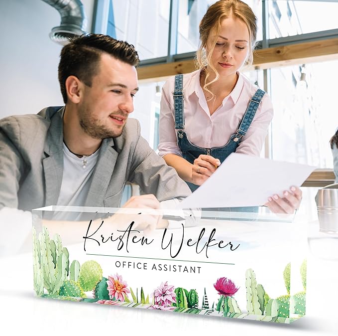 Personalized Custom Name Plate, Office Desk Decor for Women & Men, Employee Appreciation Gifts for Boss, Lawyer, Manager, Teacher, Nurse