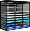 Mail Sorter Adjustable Countertop Mail Holder, Heavy Duty Literature Organizer, Student Mailbox for Classroom, Desktop Bill Paper Organizer for Office Home School, 36 Compartments, Black