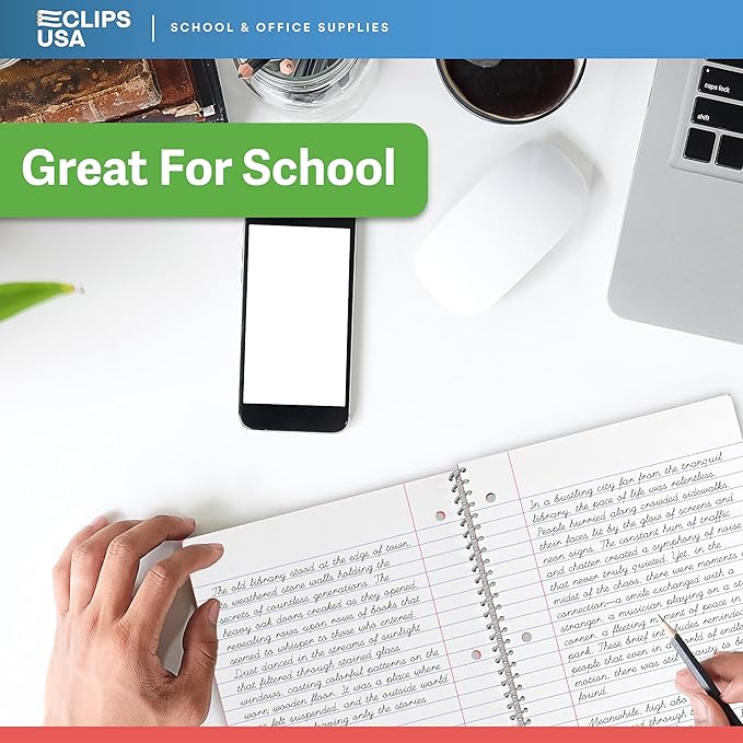 Spiral Notebook College Ruled Notebooks 70 Sheets Single Subject Notebooks Bulk 6 Color Assortment 3 Hole Perforated Sheets (6 Pack College Ruled)