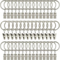 AMZSEVEN 44 Pack Metal Curtain Rings with Clips, Drapery Clips with Rings, Drapes Rings 1 inch Inner Diameter, Fits Diameter 5/8 inch Curtain Rods, Matte Silver