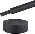 Black 2:1 Ratio Automotive Heat Shrink Braided Sleeving,Wear-Resistant Flat Woven Shrinkable Sleeve Fabric Car Cable Wires Hoses Protection (1-1/8"-35ft)