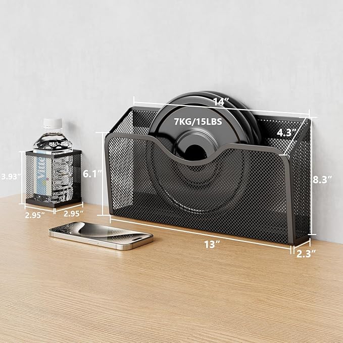 JANE EYRE Magnetic File Holder - 2pcs Hanging File Organizer Magazine Document Paper Holders with 2pcs Pen Holders for Classroom Cabinets Office,No Drilling(BLACK)