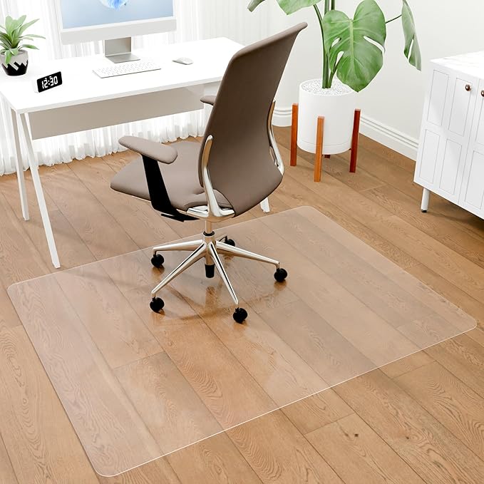 100pointONE Office Chair Mat for Hardwood Floors, Easy Glide Floor Mat for Rolling Chair & Computer Desk, Clear Desk Chair Mat for Home Office Rolling Chairs 46" x 60"