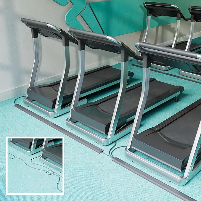 D-Line 30ft Floor Cord Cover, Made in USA Linkable Cable Protector, Hide Extension Cords, Protect Cords, Prevent Cable Trips, Cord Hider, Heavy Duty - Cord Cavity = 1.18" (W) x 0.39" (H) - Black