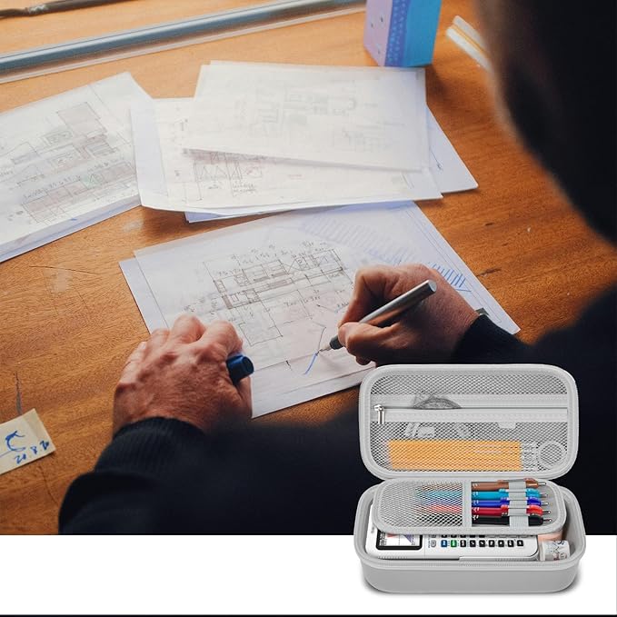 Pencil Case Pen Pouch Bag, Large Capacity Pencils Organizer Holder Office College Stationery Pen Marker Storage Supplies for adults, NOT INTENDED FOR USE BY CHILDREN 12 AND UNDER, Box Only (Grey)