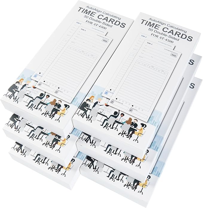 300 Time Cards AT-4500 Time Cards 6-Packs of 50ea (with separate box)