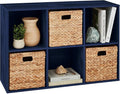 Best Choice Products Kids Bookcase 6-Cube Storage Organizer, 13.5in Shelf Opening, Bookshelf, Toy Storage, Customizable w/ 3 Removable Back Panels – Navy