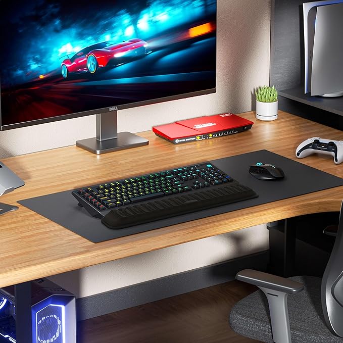 Mekass TKL Keyboard Wrist Rest, Super Soft Memory Foam Ergonomic Computer Wrist Support Pad, Comfortable Desk Wrist Cushion, Laptop Keyboard Hand Rest for Wrists Pain Office Gaming Typing (Light Grey)