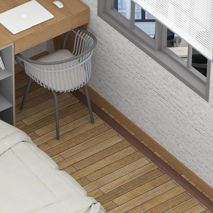 Eapele 6.5 ft Floor Cord Cover Heavy Duty Cable Protector, Cord Covers for Wires on Floor, Floor Cable Cover Easy to Unroll Prevent Trip Hazard for Home Office or Outdoor Settings (Brown)