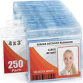 Mifflin-USA Card Protector (Clear, 4x3 Inches, 250 Pack), Waterproof and Resealable Horizontal Plastic ID Name Badge Holders