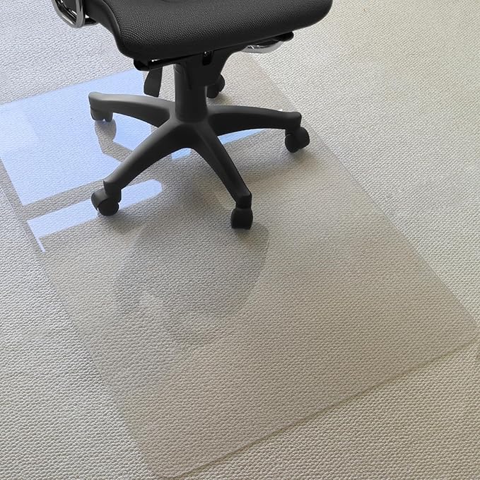 Kuyal 2 Pack 1/5" Thick Office Chair Mat, 32" x48" Heavy Duty Hard Computer Chair Mat, Under Desk Protector Carpeted Floors Mats, Easy Chair Movement, Can be Used on Carpet or Hard Floor, Ship Flat