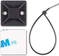 Cable Tie Mounts, Adhesive-Backed, 1 Inch, for Cable Management, Cable Tie Anchors, 100 Pack, Black