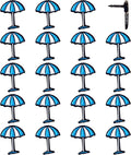 Beach Umbrella Push Pins - Beach Umbrella Map Pins - for Cork Board, Maps, or Lapel Pin Use - Designed in USA - Set of 20