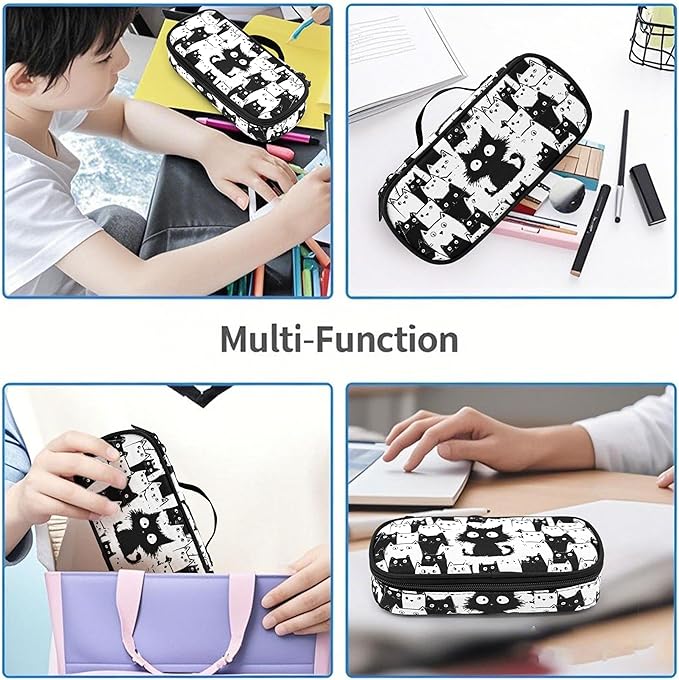 Cat Pencil Case Pencil Pouch Large Capacity Pen Bag School Office Organizer Stationery Storage Box For Girls Boys Teen Kids