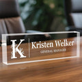 Personalized Desk Name Plates, Acrylic Engraved Name Plate for Desk, Custom Office Gifts & Desk Decor for Women Men, Employee Appreciation Gifts for Boss Teacher Nurse