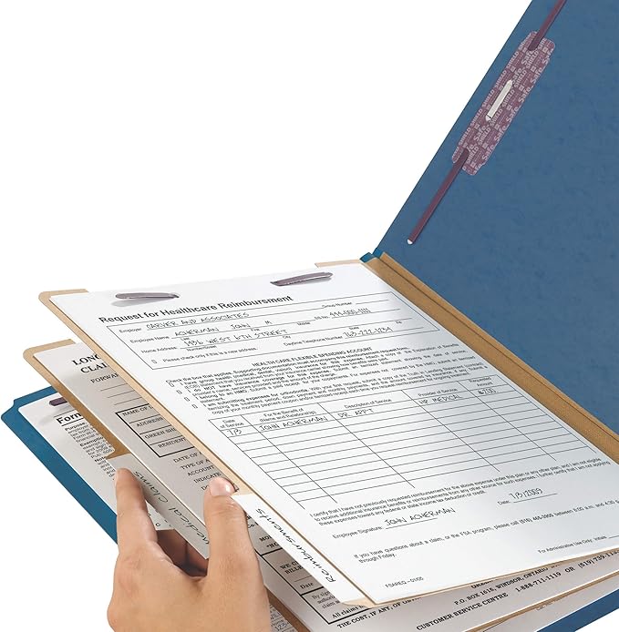 Smead End Tab Classification Folder, Letter, Straight, 2 Dividers, Dark Blue, 10 per Box (26784) (Pack of 3)