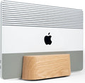 Adjustable Vertical Laptop Stand for Desk, Wooden Laptop Holder, MacBook Pro Stand, Wood Mac Air Dock (Solid Oak)