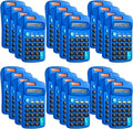 24 Packs Pocket Size Mini Blue Calculator Basic Calculators for Handheld Angled Students 8 Digit Display Solar Battery Dual Power Small Calculator for Students Kids Home Office