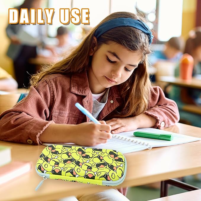 Duck Pencil Case Zip Pencil Box Multi Pouch Holder Desk Organizer For Boys Girls Men Women School Office