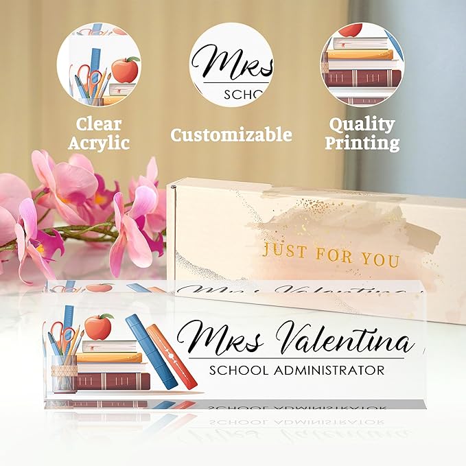 Personalized Name Plates for Office - Gifts for Teacher, Boss, Employee Appreciation - Desk Decor (teacher1)