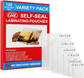10mil Self-Adhesive Cold Laminating Sheets (120 Variety Count) Letter, Photo, Card, Notecard, I.D. Badge and Business Card Sizes. No Heat, No Machine needed, Easy Self-Sealing Pouches