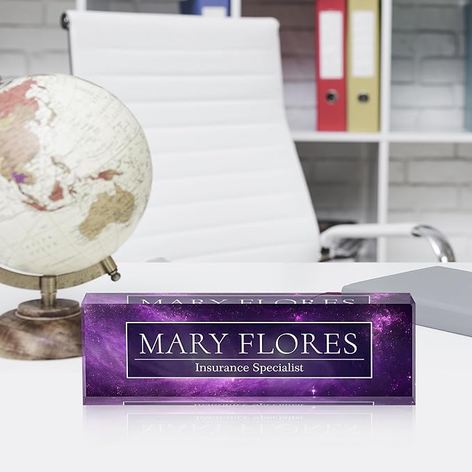 Custom Name Plate for Desk, Desk Name Plate Personalized Acrylic Office Desk Decor for Women and Men, Employee Appreciation Gifts Office Gifts for Boss, Manager, Teacher, Nurse