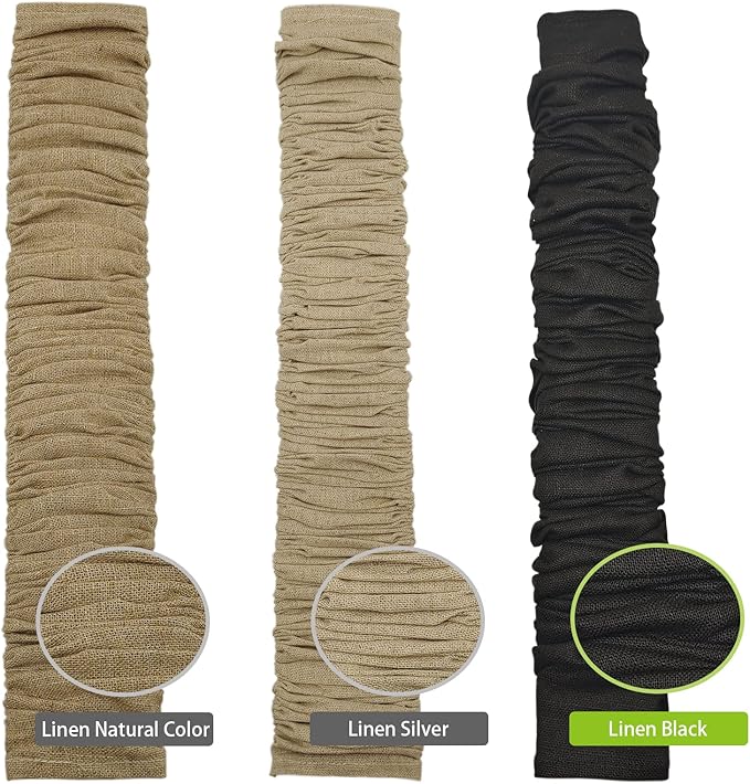 Fabric Cord Cover & Chandelier Chain Cover 2 Pack 6Feet Length for Chandelier Lighting Wires Natural Burlap Easy to Install (Black)